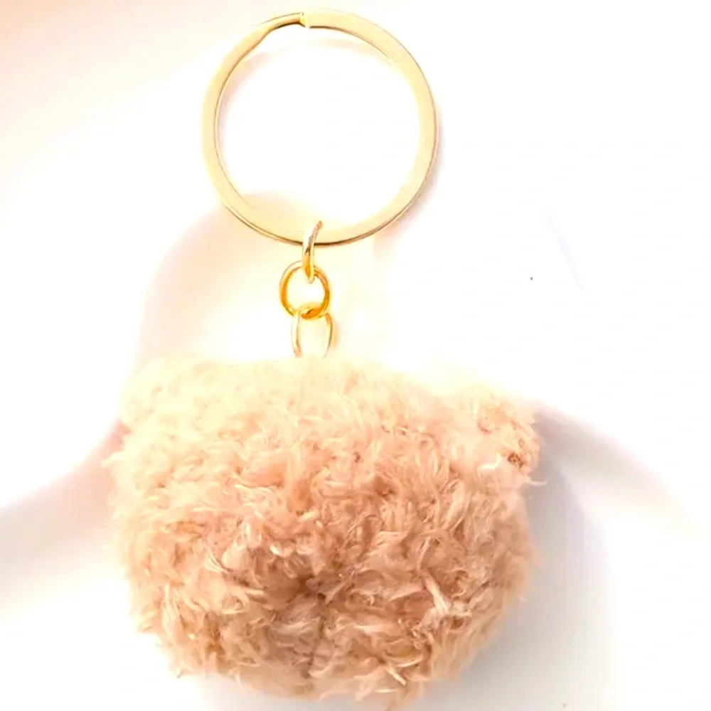 Cute Bear Keychain Animal Fuzzy Purse Bag Backpack Car Key Charm - Picture 3 of 4